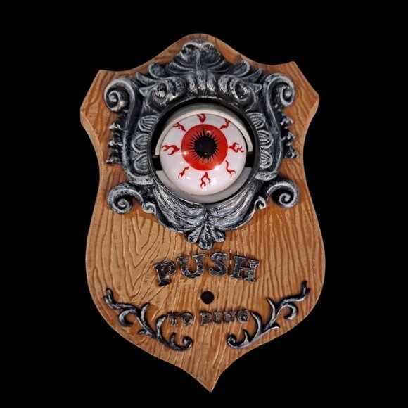 Animated Eyeball Doorbell Light-up and Spooky Sound Halloween Door Prop - Picture 1 of 6